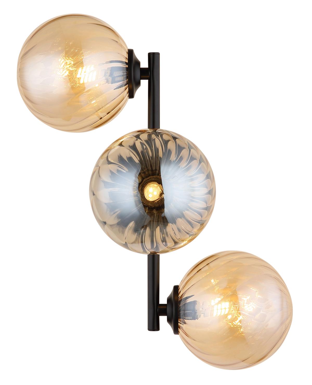 WANDLEUCHTE 56146W - Schwarzchrom/Orange, Design, Glas/Metall (36/28/25cm) - Globo