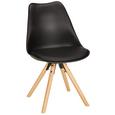 Stol Lilly - črna/hrast, Moderno, umetna masa/les (48/81/57cm) - Modern Living Stol Lilly - črna/hrast, Moderno, umetna masa/les (48/81/57cm) - Modern Living