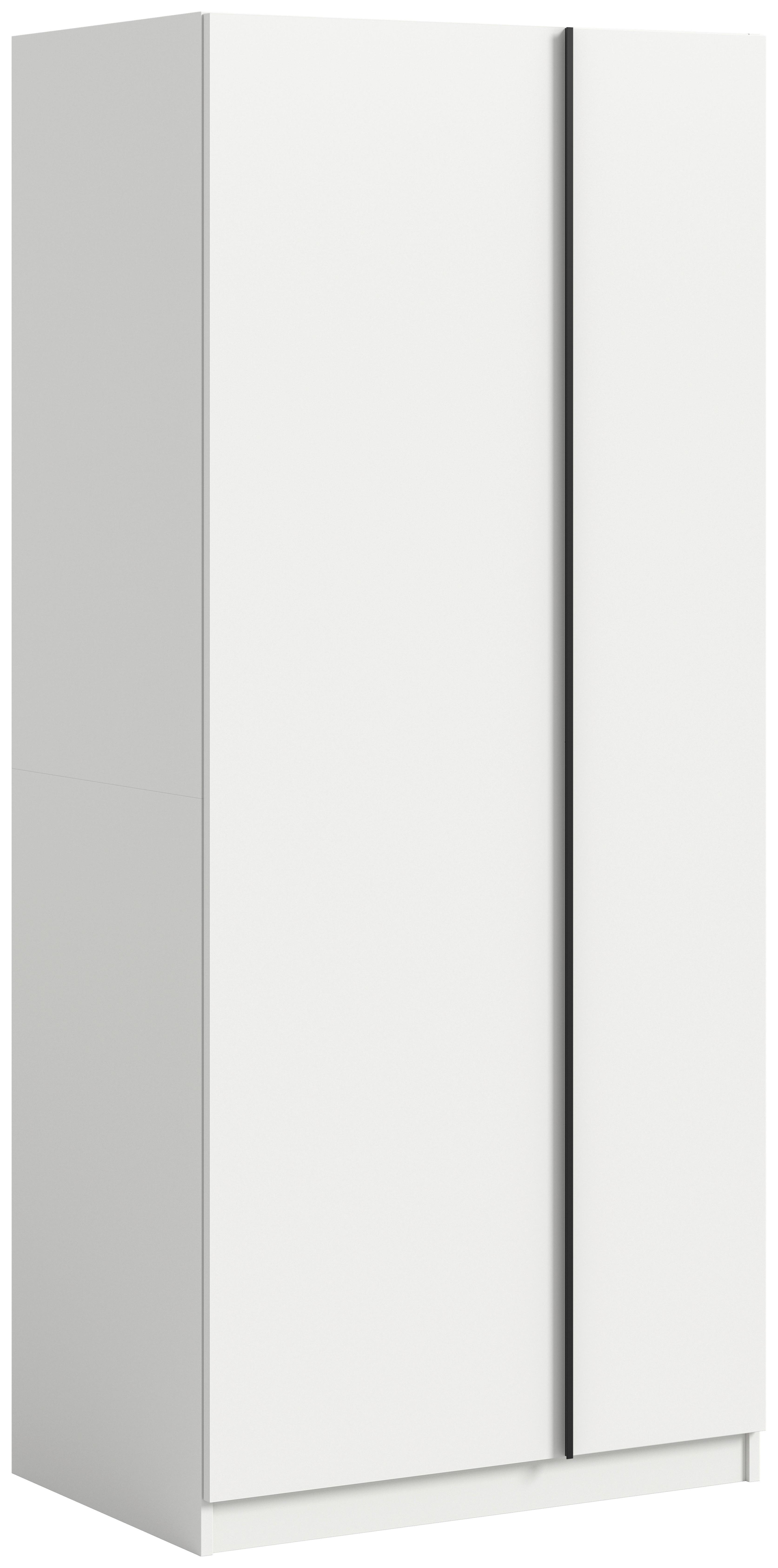Omara S Klasičnimi Vrati Oakland, Bela - črna/bela, Moderno, umetna masa/leseni material (80cm) - MID.YOU