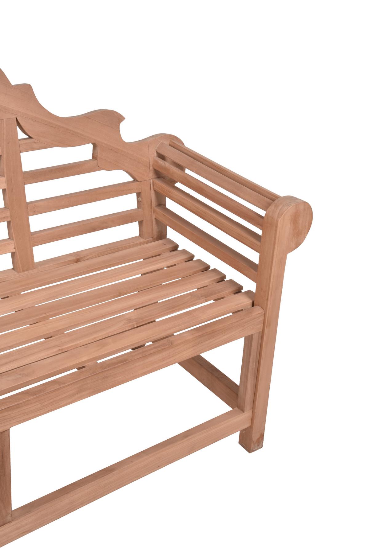 Gartenbank Echtholz Teak 2-Sitzer Picadilli - Naturfarben, Basics, Holz (135/104/60cm) - Gardenson