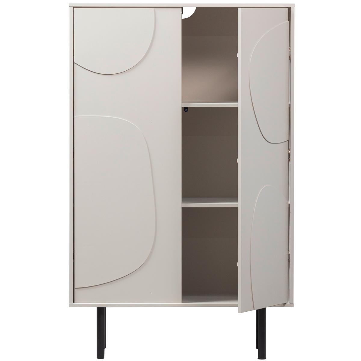 Kommode Cadiz Grauweiß B: 85cm - Grauweiß/Schwarz, Design, Holz/Metall (85/135/40cm) - Livetastic