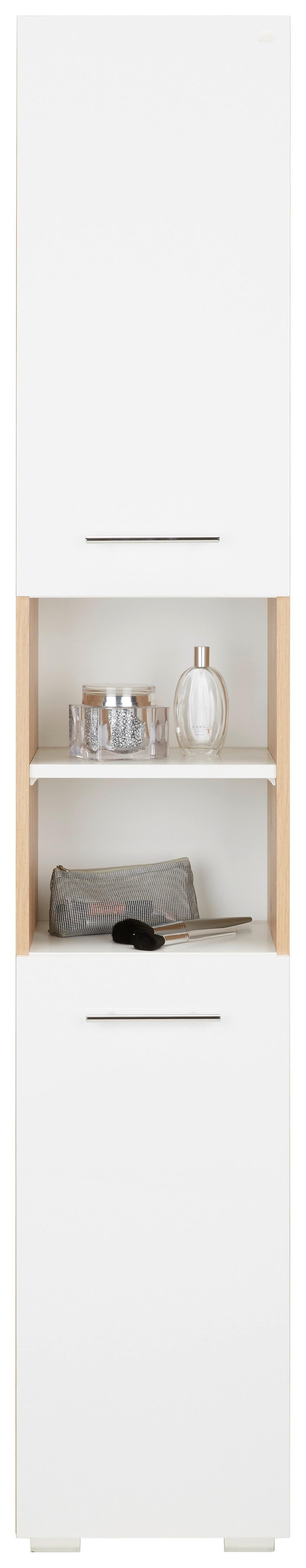 Armoire haute in Weiss - Weiss/Eichefarben, Modern, Holzwerkstoff/Kunststoff (33/186/31cm) - Mömax