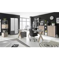 Schreibtisch in Schwarz/Eichefarben - Eichefarben/Schwarz, MODERN, Holzwerkstoff (160/75/70cm) - Mömax