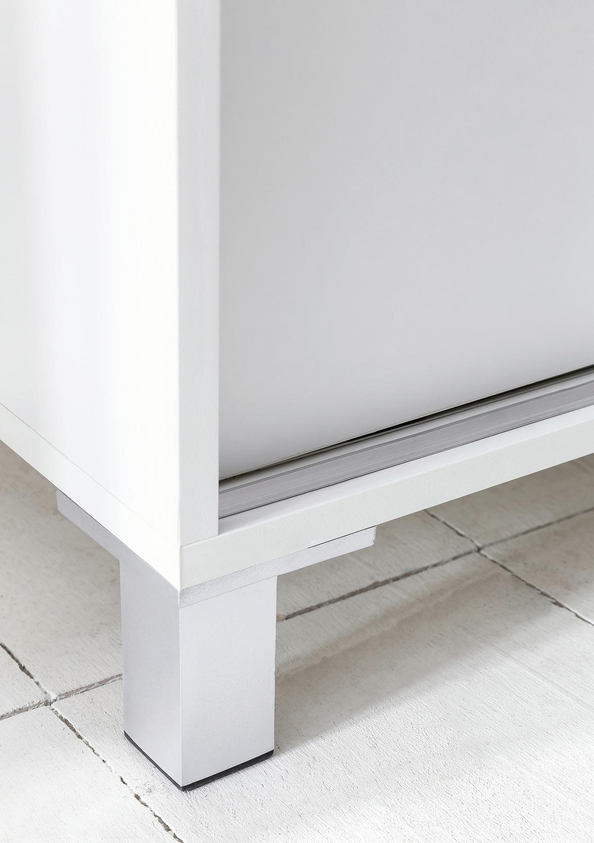 Schuhschrank "WL5.712", weiss - Silberfarben/Weiß, KONVENTIONELL, Holzwerkstoff/Kunststoff (100/108/37,5cm) - MID.YOU