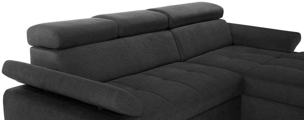 Kutna Garnitura Perry - boje grafita/srebrne boje, Design, tekstil/drvo (292/183cm) - Modern Living