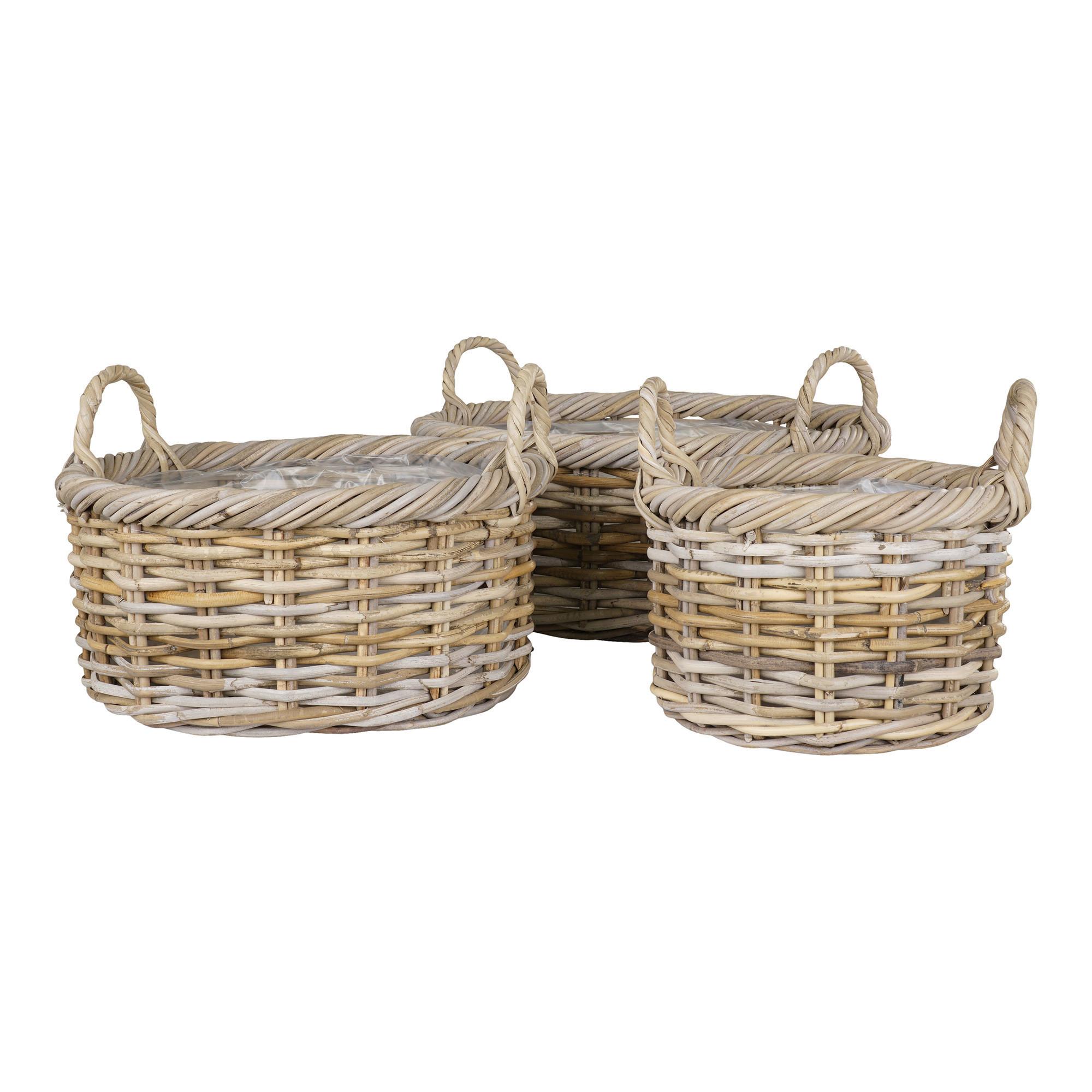 Korbset Kuta Baskets Hellbraun - Hellbraun, Basics, Holz (50/28/50cm)