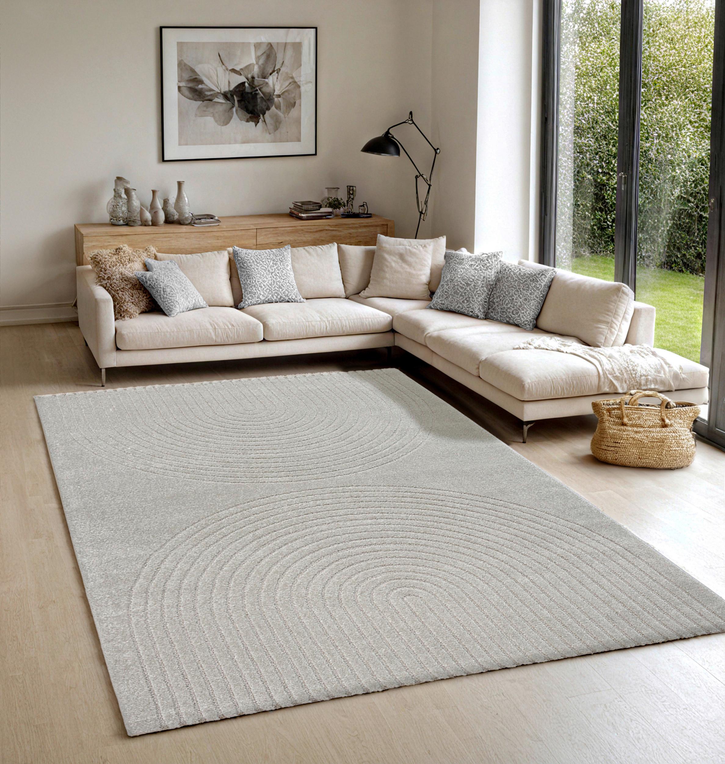 Webteppich Eclipse Grau ca. 160x220cm - Grau, Basics, Textil (160/220cm)