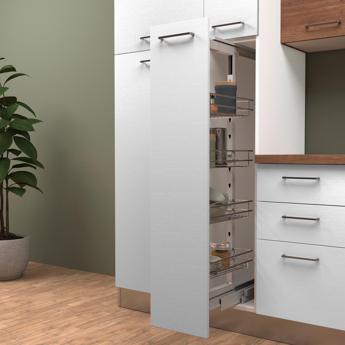 Küchenblock Dafne 300 m. Geräten Weiß/Walnussfarben - Walnussfarben/Alufarben, LIFESTYLE, Holzwerkstoff/Kunststoff (300cm) - MID.YOU