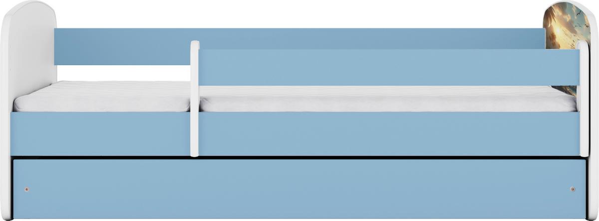 Otroška Postelja Babydreams, Bela, Modra, 80x160cm - modra/bela, Moderno, tekstil/leseni material (80/160cm) - MID.YOU