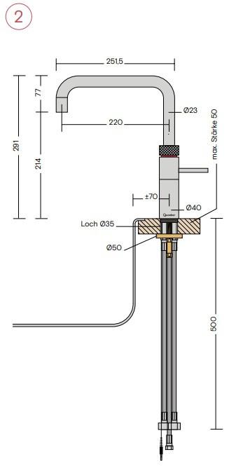 Küchenarmatur FNSCHR - Chromfarben, MODERN, Metall (29,1cm) - Quooker