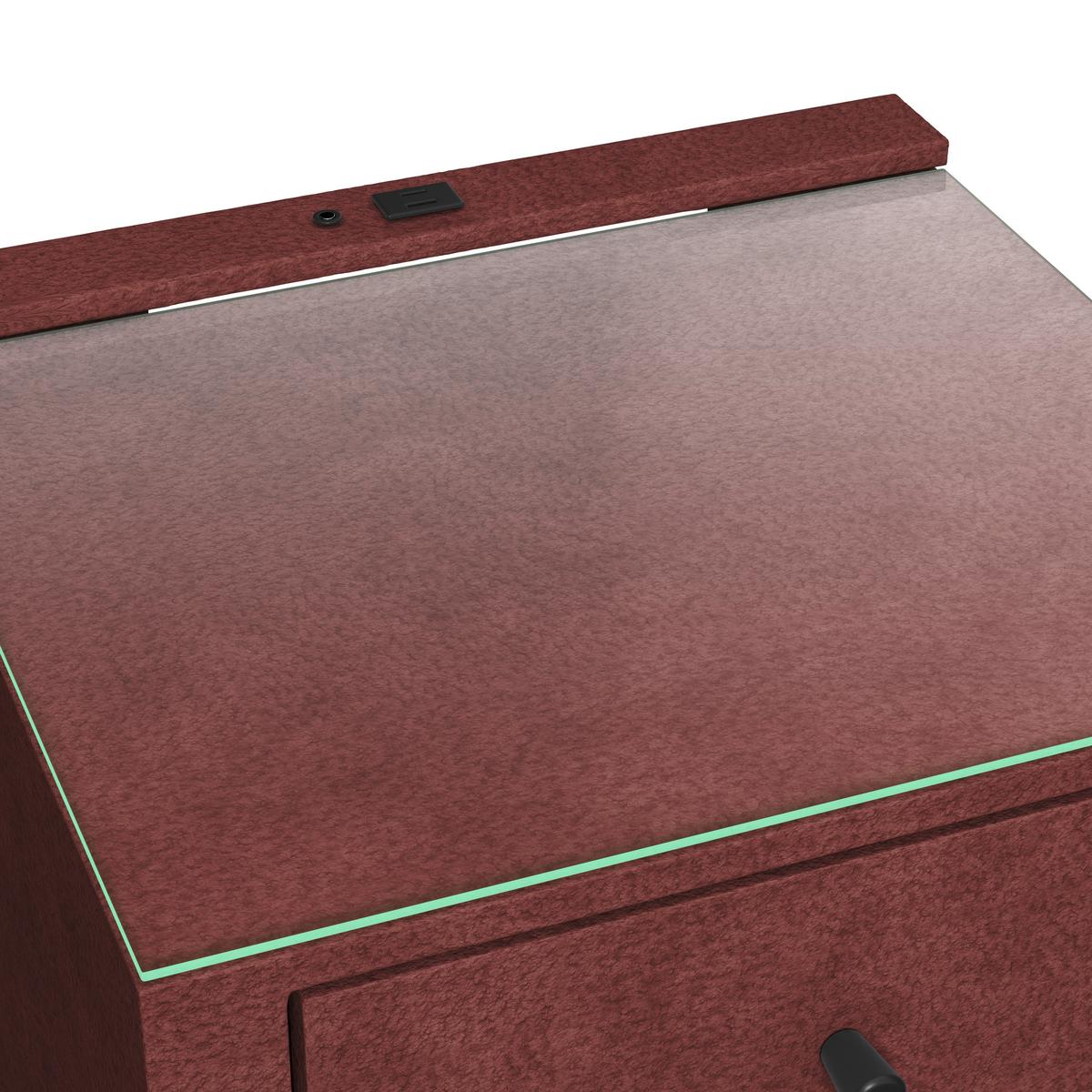 Noćni Ormarić Elysia - bordo, Trend, staklo/drvni materijal (48/68/45,5cm) - Premium Living