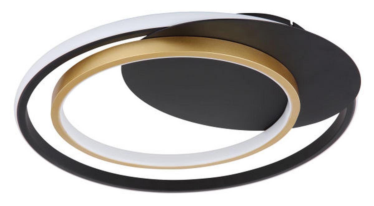 LED-DECKENLEUCHTE 48438-36 RODAN - Goldfarben/Opal, Trend, Kunststoff/Metall (48,5/46,5/6,1cm) - Globo