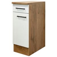 Küchenunterschrank Avila Eichefarben/Magnolie - Eichefarben/Magnolie, KONVENTIONELL, Holzwerkstoff/Metall (30/85/57cm) - FlexWell