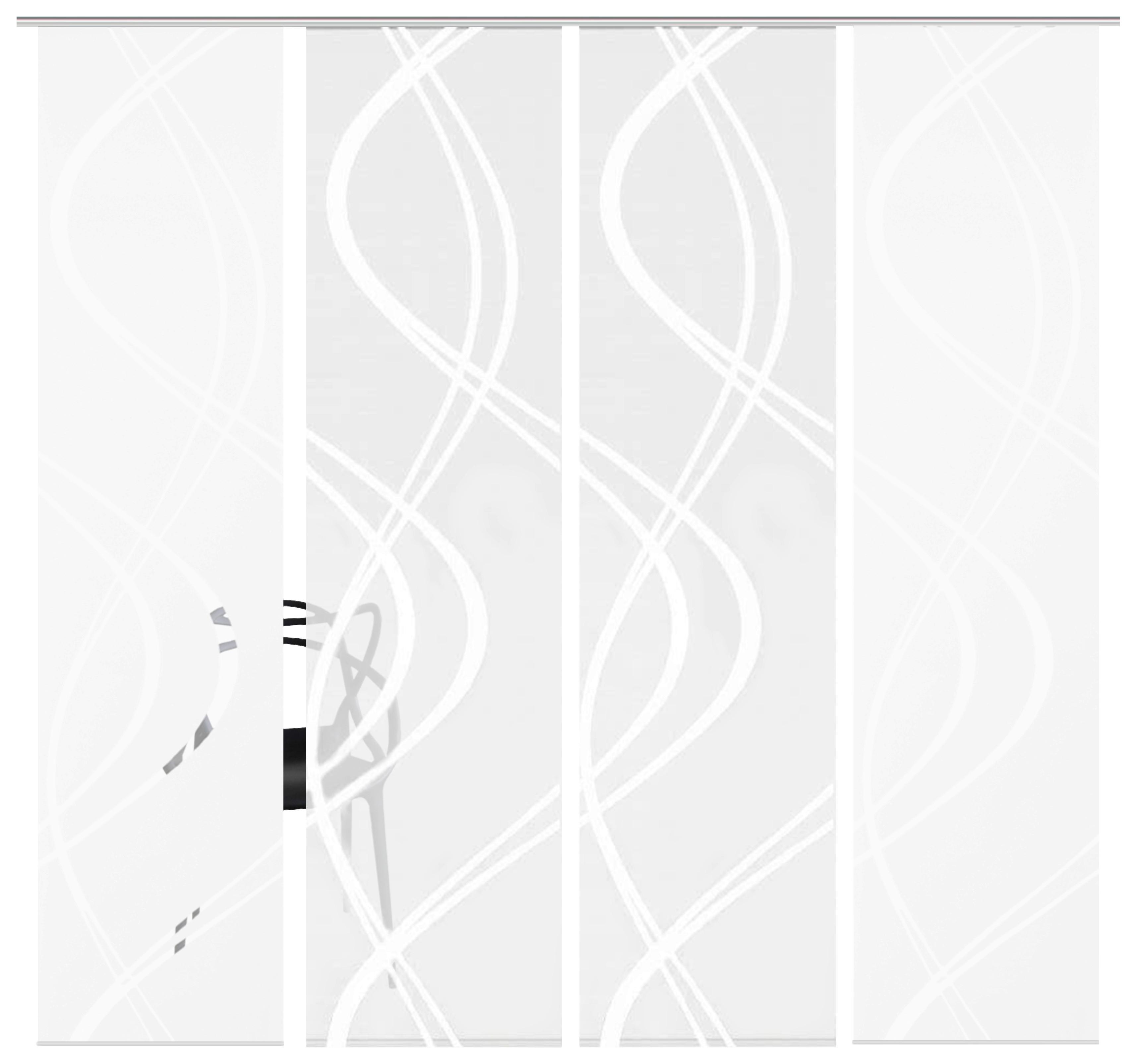 ZASŁONA PANELOWA TIBERIO, ZESTAW 4 SZT - biały, Modern, tkanina (60/245cm)