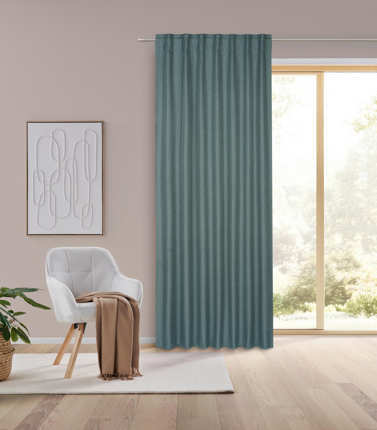 Thermo Függöny Anton 135/255 - zöld, textil (135/255cm) - Mömax