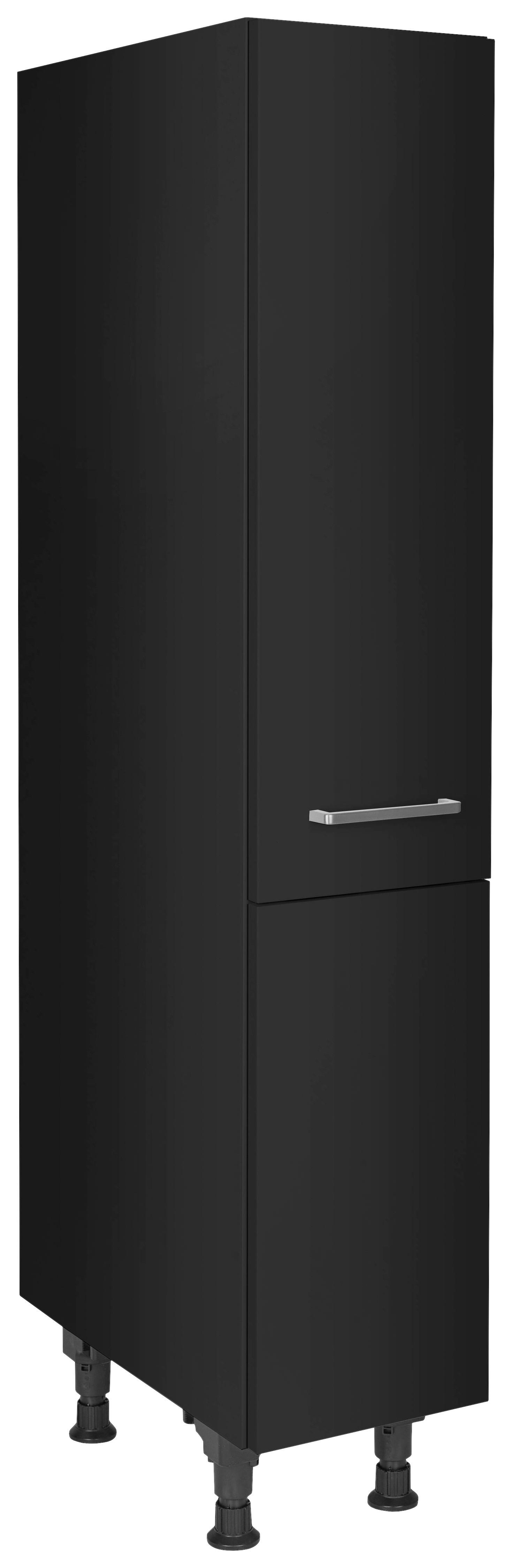 Apothekerschrank Touch Schwarz - Edelstahlfarben/Schwarz, MODERN, Holzwerkstoff/Metall (30/168/58cm) - Nobilia