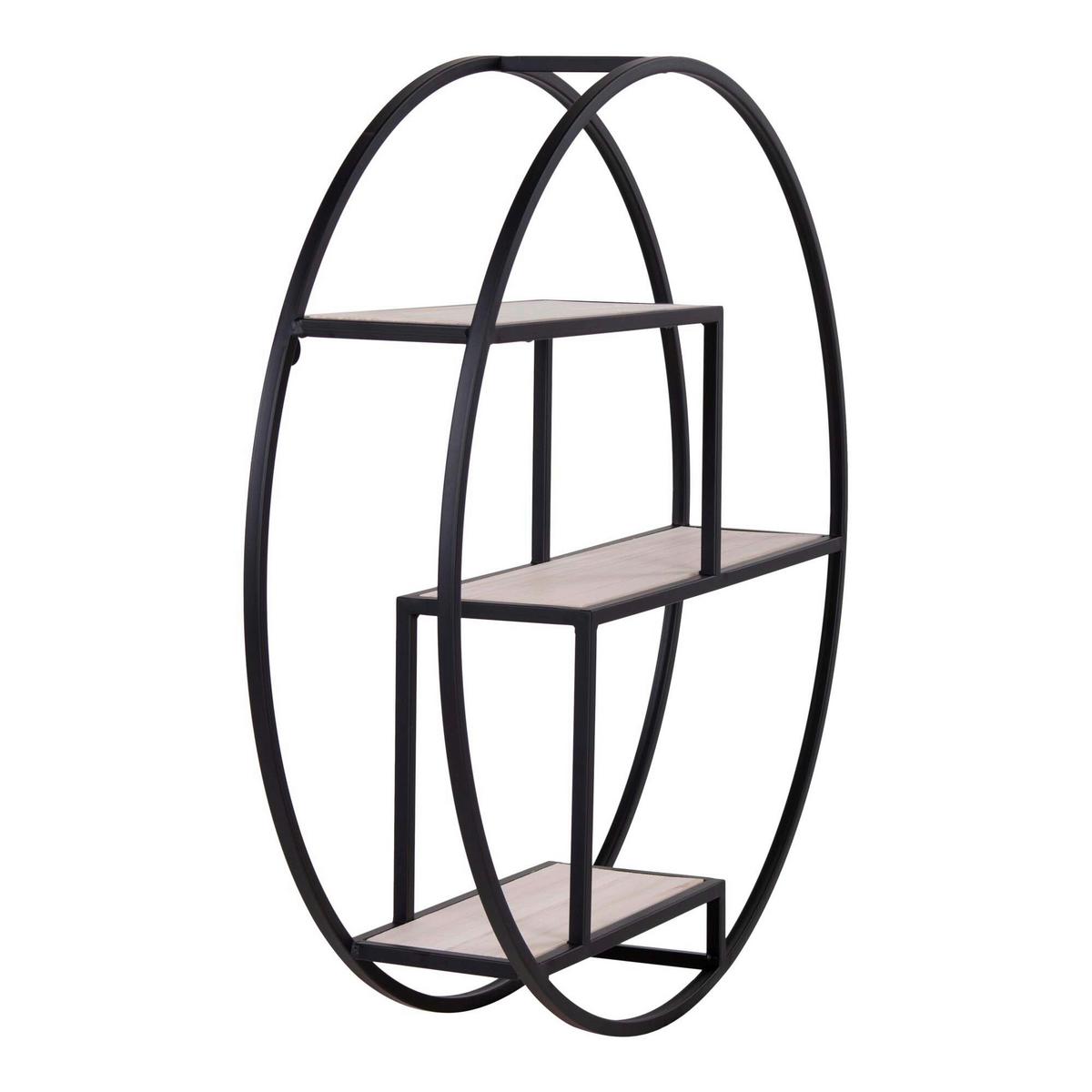 Wandregal Rotterdam Shelf Schwarz - Schwarz, Design, Metall (62/14/62cm)