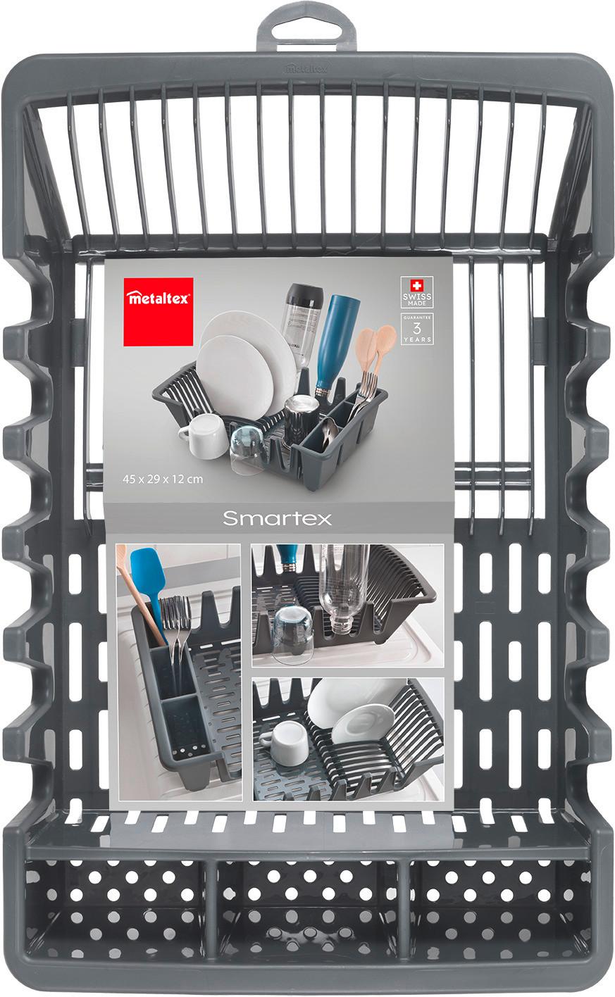 Edényszárító Kosár Smartex - szürke, Basics, műanyag (29/12/45cm) - Metaltex