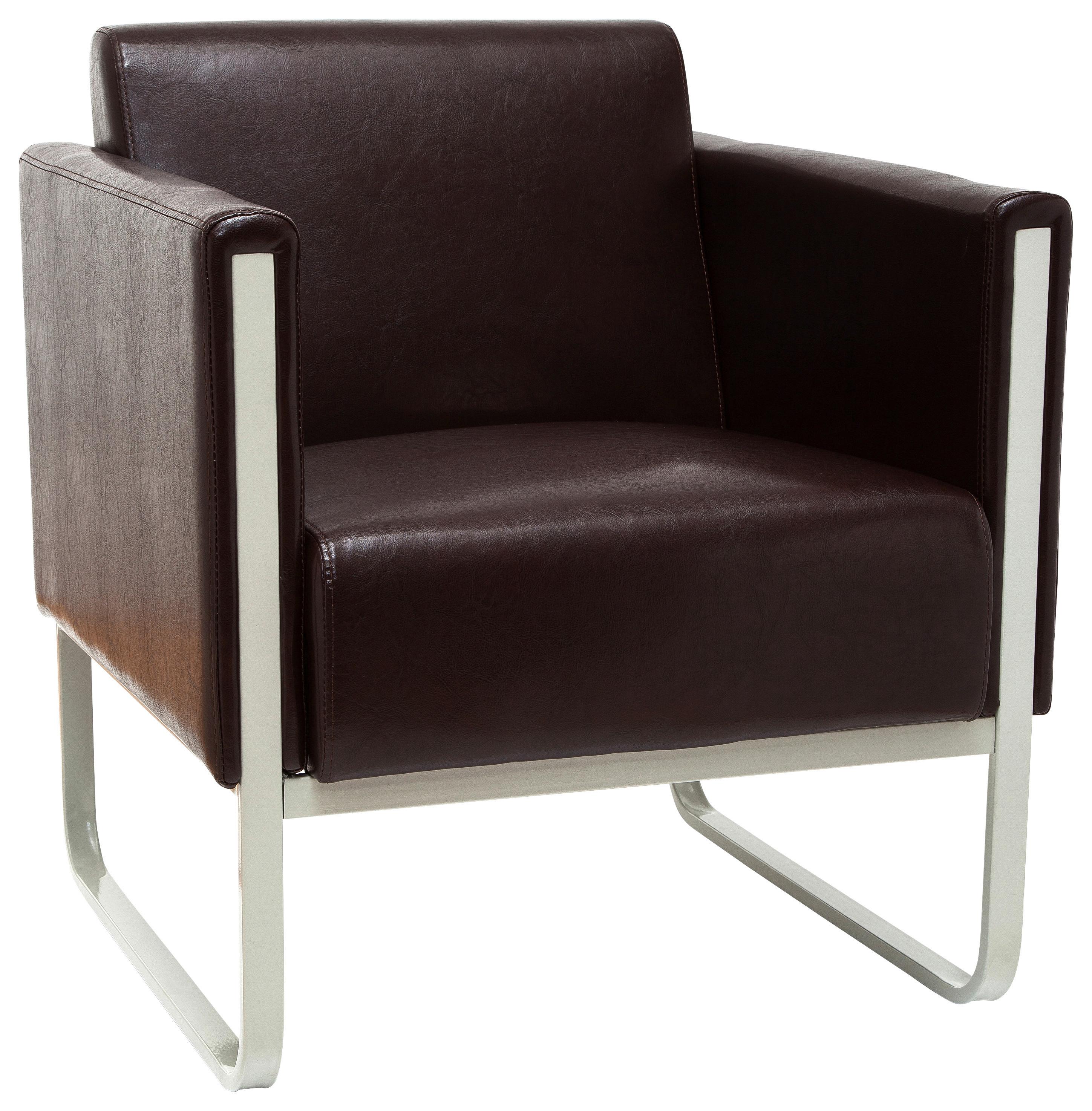 Fotelj Aruba, Temno Rjava - temno rjava/svetlo siva, Moderno, kovina/tekstil (67/78/71cm) - MID.YOU