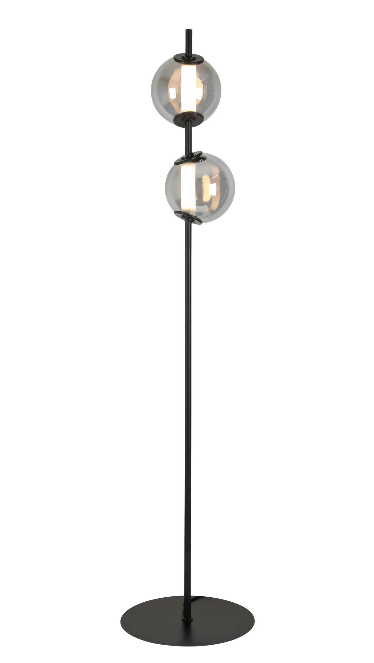 LAMPA STOJĄCA LED SECO *DK* - czarny/kolor chromowy, Design, tworzywo sztuczne/metal (34/168cm) - Dieter Knoll