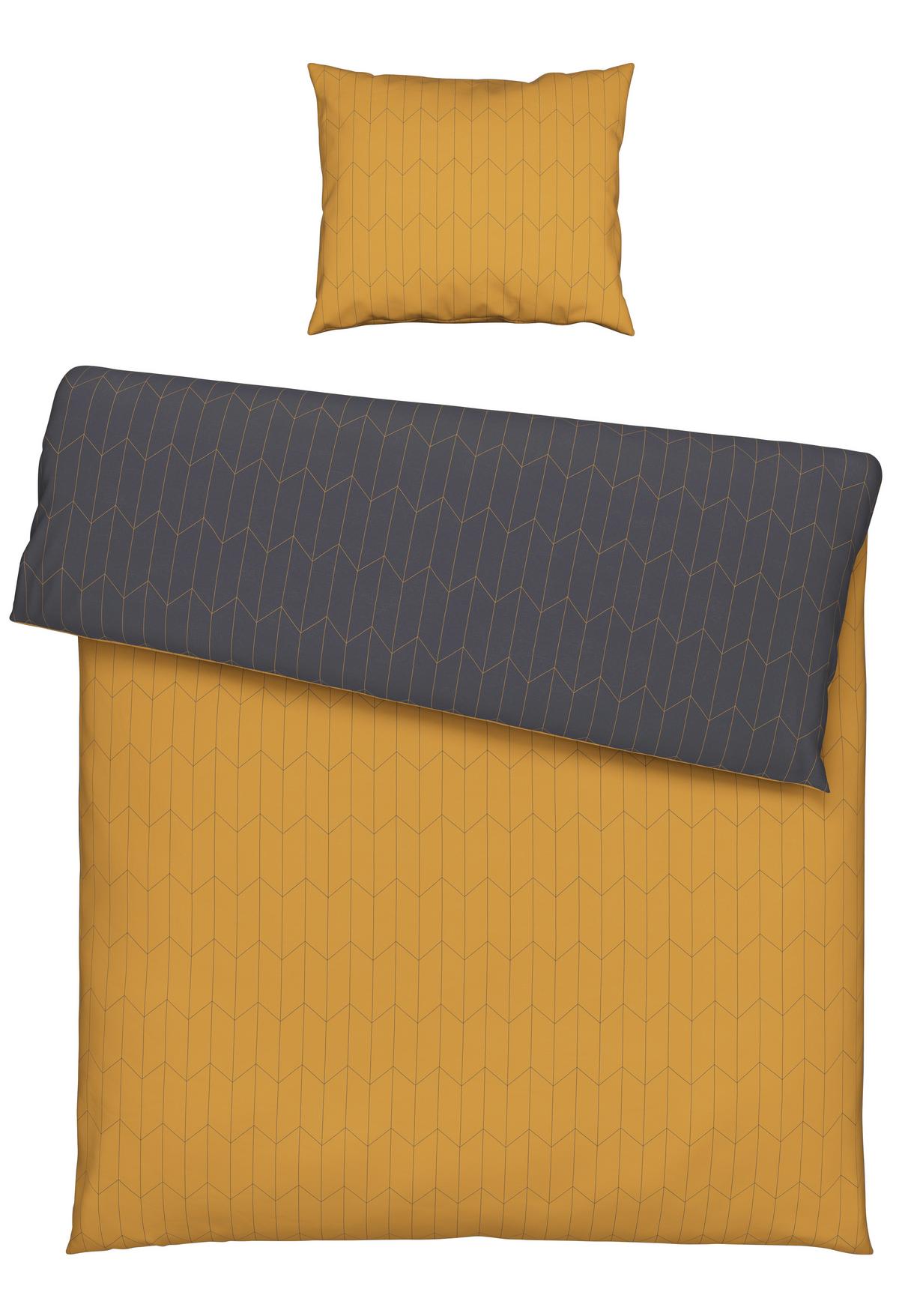 Bettwäsche Tegola in Gelb/Grau ca. 160x210cm - Gelb/Grau, Modern, Textil (160/210cm) - Modern Living