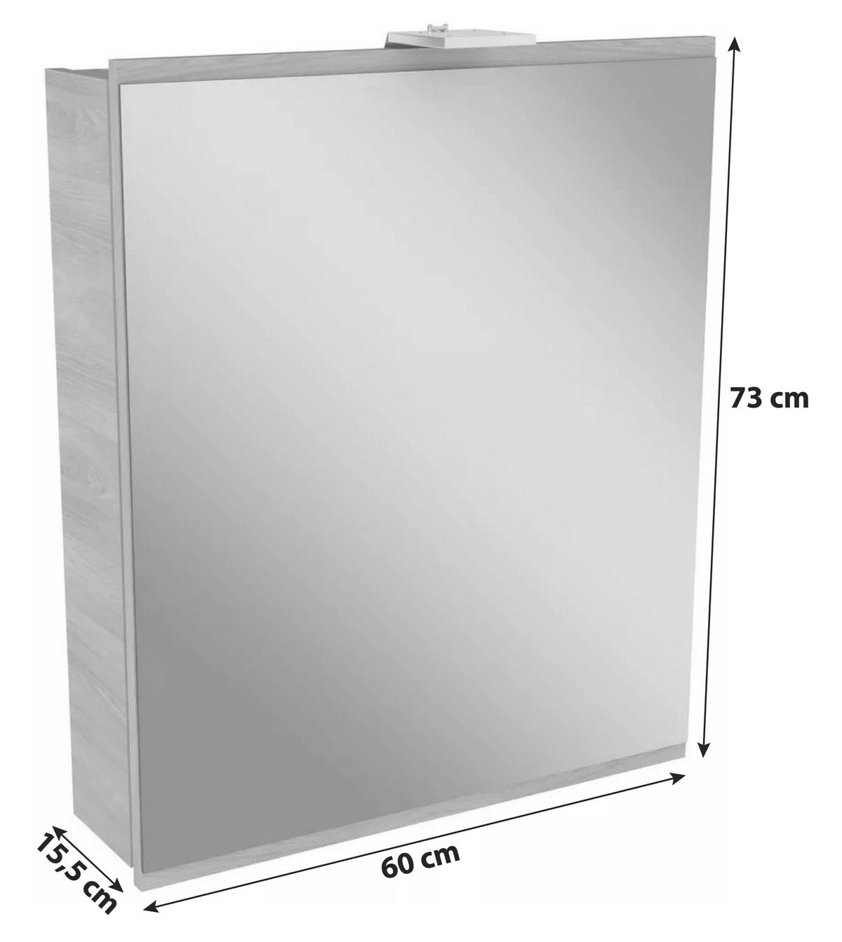 Spiegelschrank "Lima" , esche - MODERN, Glas/Holzwerkstoff (60/73/15,5cm) - MID.YOU