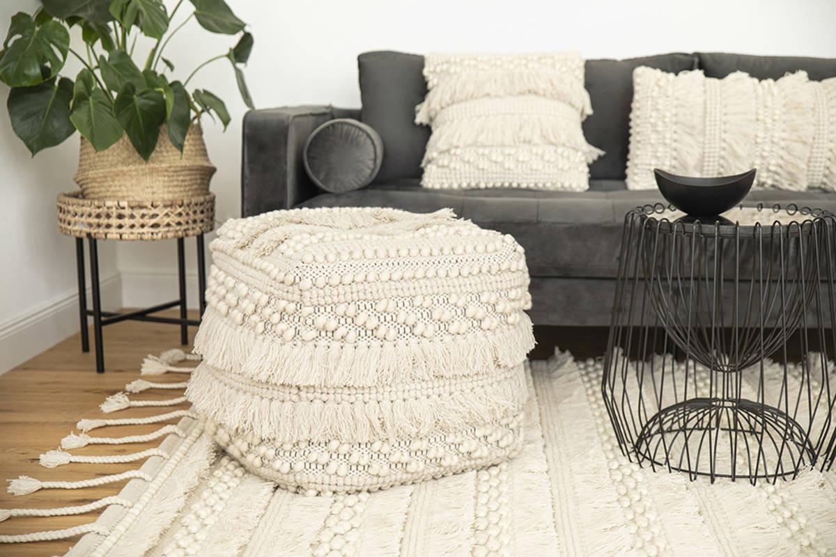Pouf Bohist Natural Creme - Creme, Trend, Textil (50/45/50cm) - Kayoom