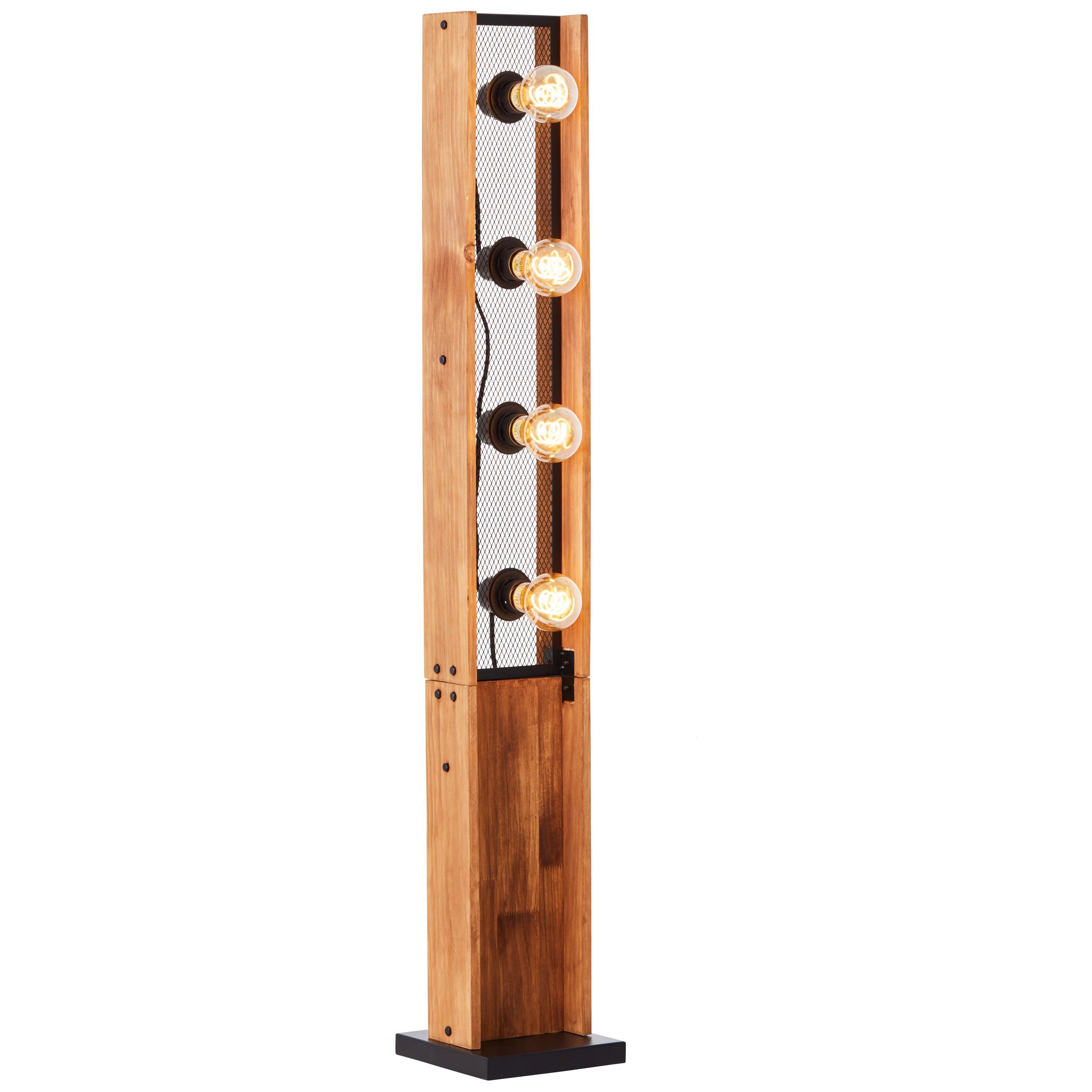 Stehleuchte Calandra max. 42 Watt - Schwarz/Braun, Natur, Holz/Metall (20/125,5/20cm) - Brilliant