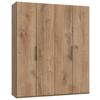 Ormar S Klasičnim Vratima Level 36a - boje hrasta/boje kroma, Moderno, drvni materijal (200/236/58cm) - Modern Living