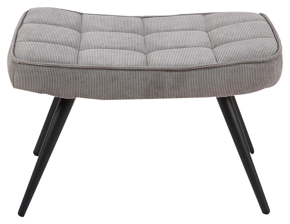 Hocker Uta Grau Cord - Schwarz/Grau, MODERN, Holzwerkstoff/Textil (41/39/59cm) - MID.YOU