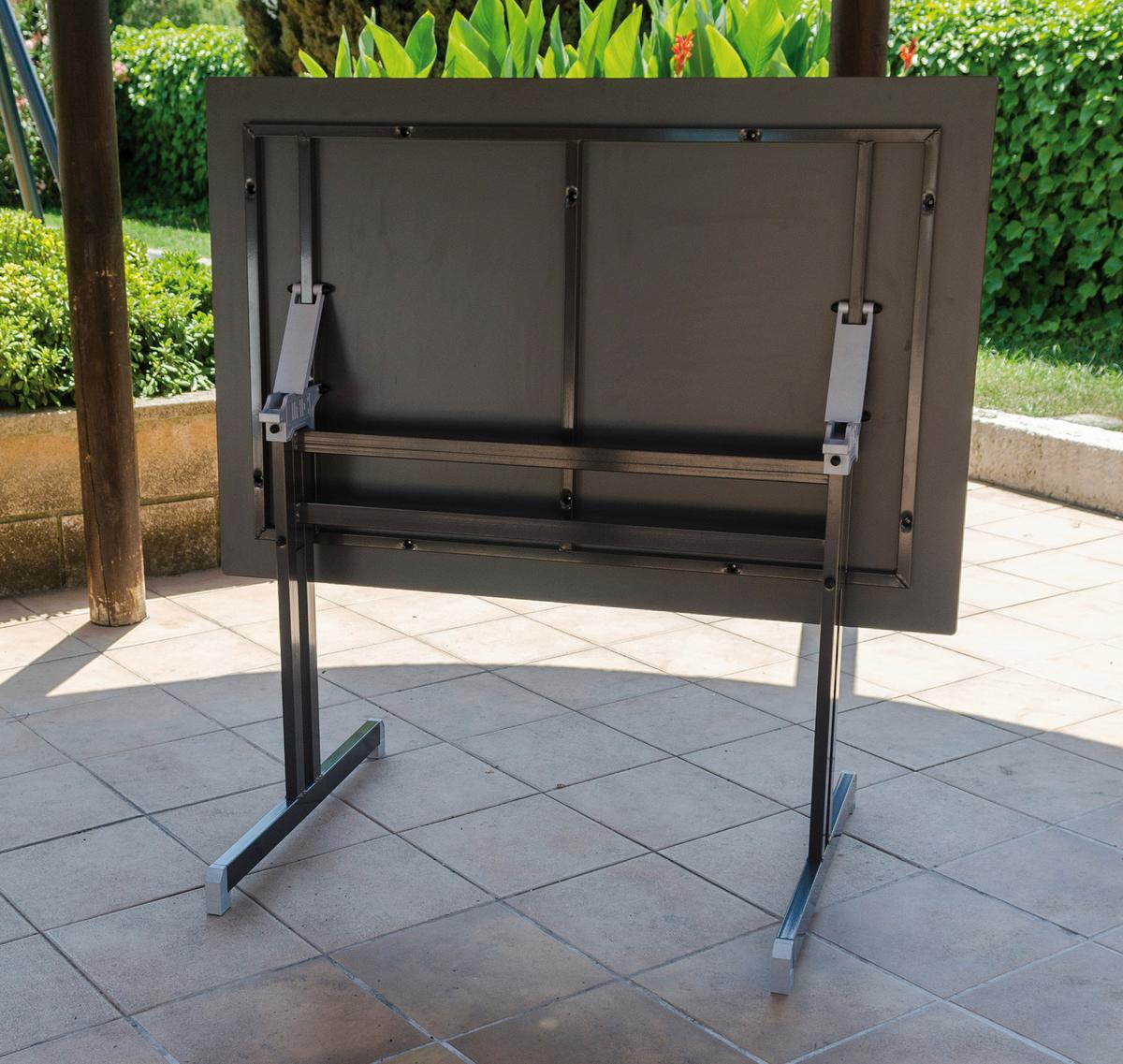 Gartentisch Anthrazit klappbar ca. 120x80x71cm - Anthrazit, MODERN, Holzwerkstoff/Metall (120/80/71cm) - Gardenson