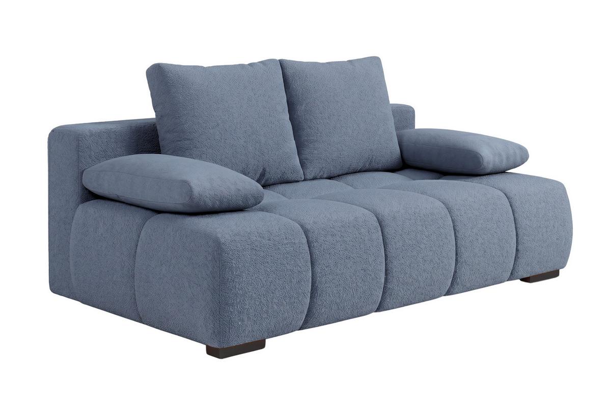 Boxspringsofa Bob Blau - Blau/Chromfarben, KONVENTIONELL, Holzwerkstoff/Kunststoff (209/90/105cm) - Based