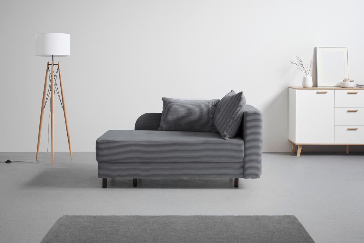 Liege Nova Dunkelgrau - Dunkelgrau/Schwarz, MODERN, Holz/Textil (145/62/85cm) - Mömax