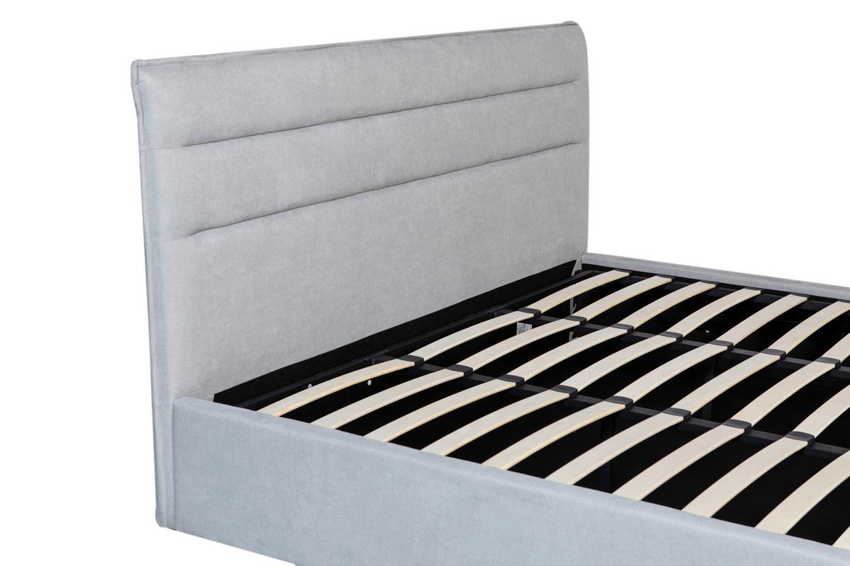Polsterbett Sienna Hellgrau ca. 180x200cm - Hellgrau/Schwarz, LIFESTYLE, Holz/Kunststoff (180/200cm) - Based