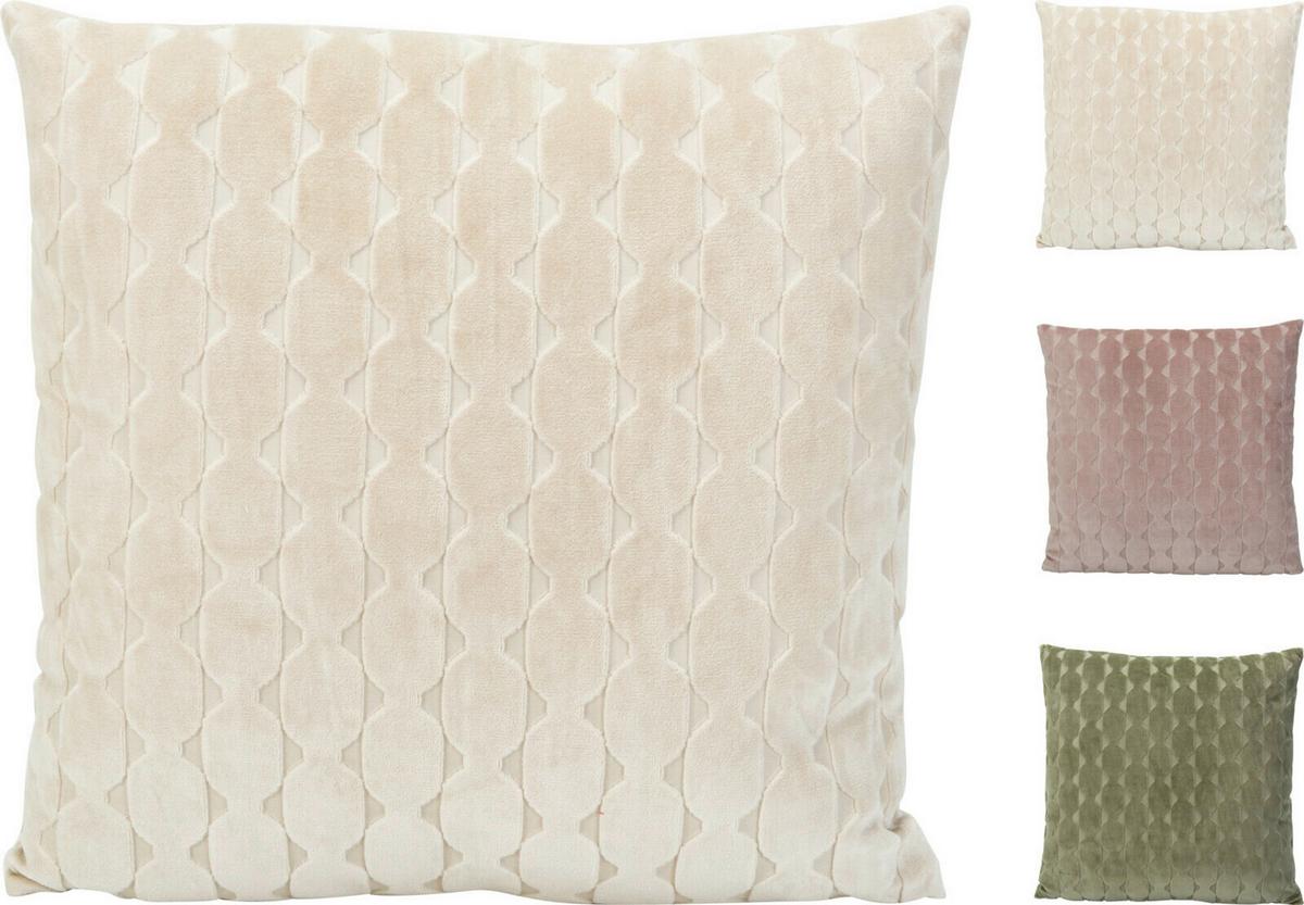 Díszpárna Jacquard Velvet 45/45 - pink/homokszínű, műanyag (45/45/12cm)