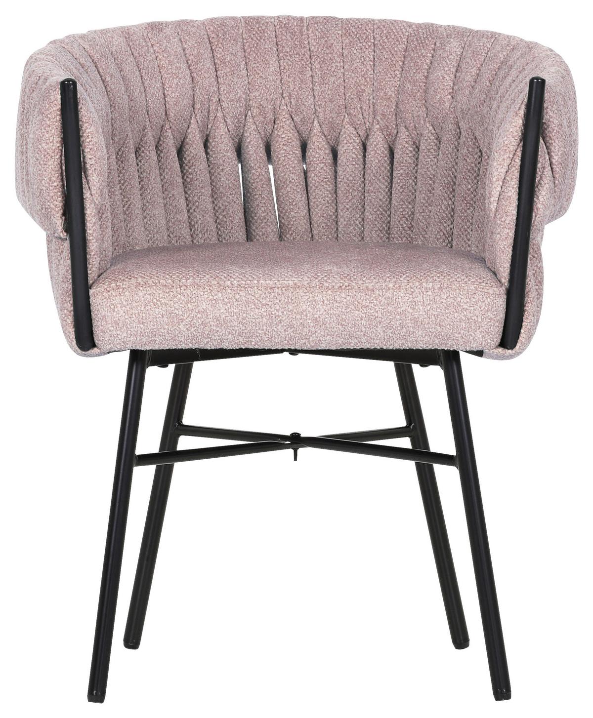 KRZESŁO Z PODŁOKIETNIKAMI TWISTY -BEACH CLUB- - różowy/czarny, Design, metal/tkanina (65/76/60cm) - Landscape