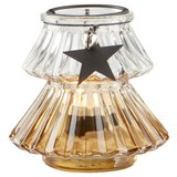 Teelichthalter Malva Ø/h ca. 11/10 cm - Klar/Silberfarben, MODERN, Glas/Metall (11/10cm) - Mömax modern living
