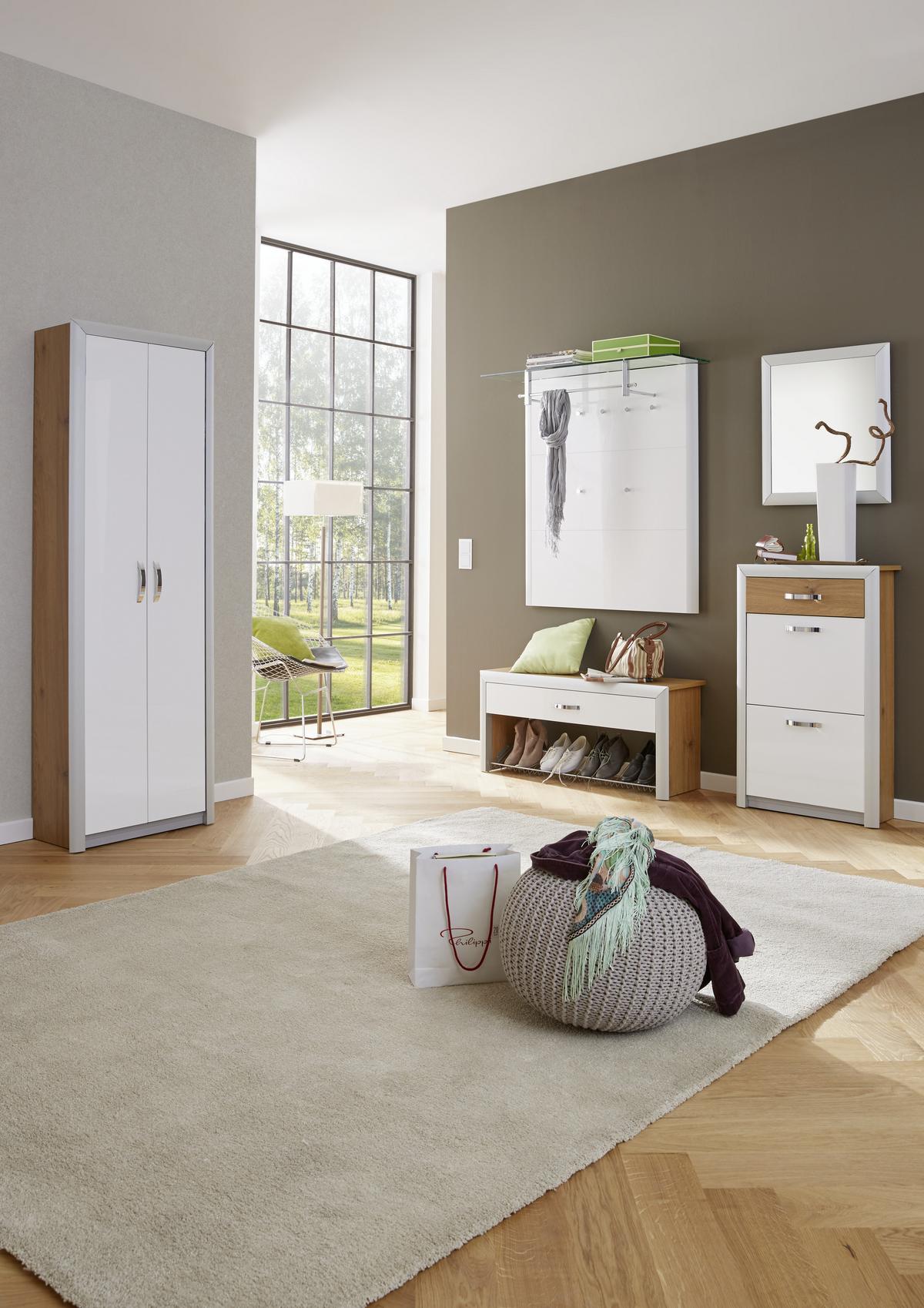 LUSTRO ŚCIENNE CASTEL - kolor aluminiowy, Design, metal/szkło (59/67/5cm) - Dieter Knoll