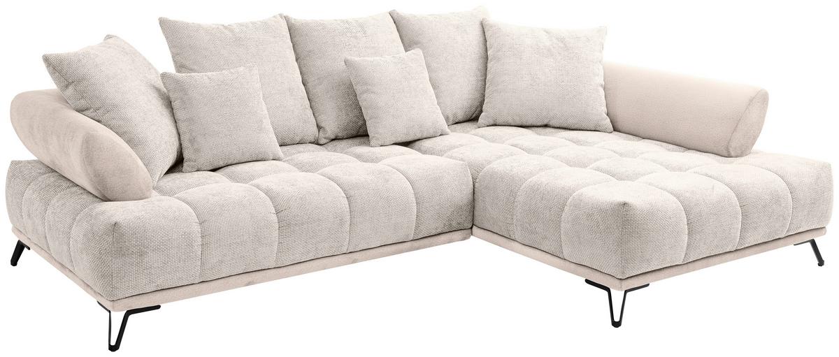 Ugaona Garnitura Largo N - bež/crna, Moderno, tekstil/metal (262/184cm) - Modern Living