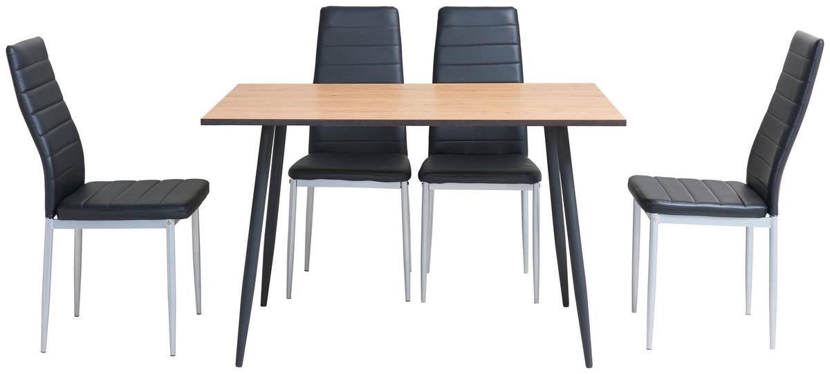 Masa TOM - culoare natur/negru, Konventionell, metal/material pe bază de lemn (120/76/80cm) - Based