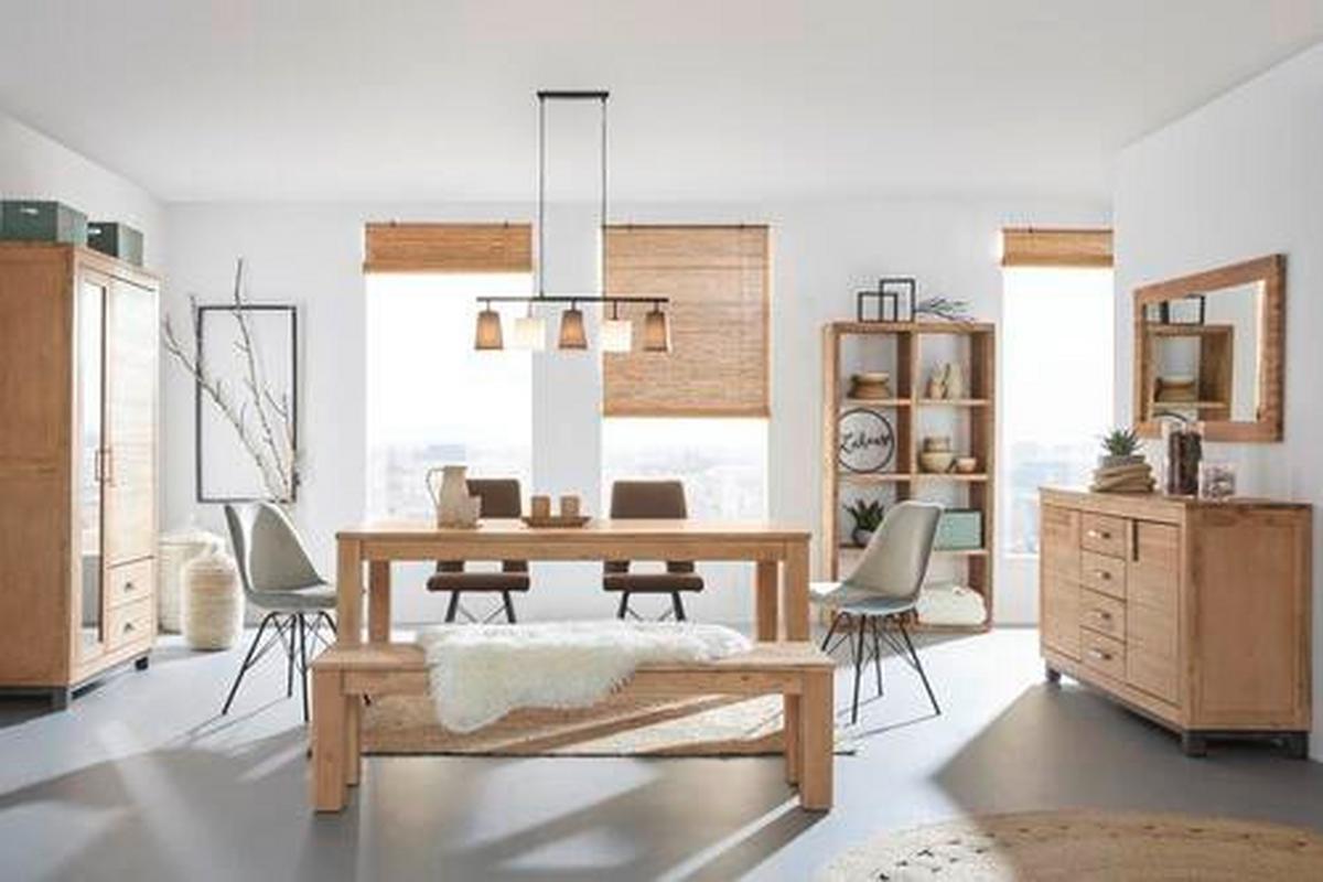 Sitzbank aus Akazie teilmassiv - Akaziefarben, Konventionell, Holz (160/45/40cm) - Zandiara