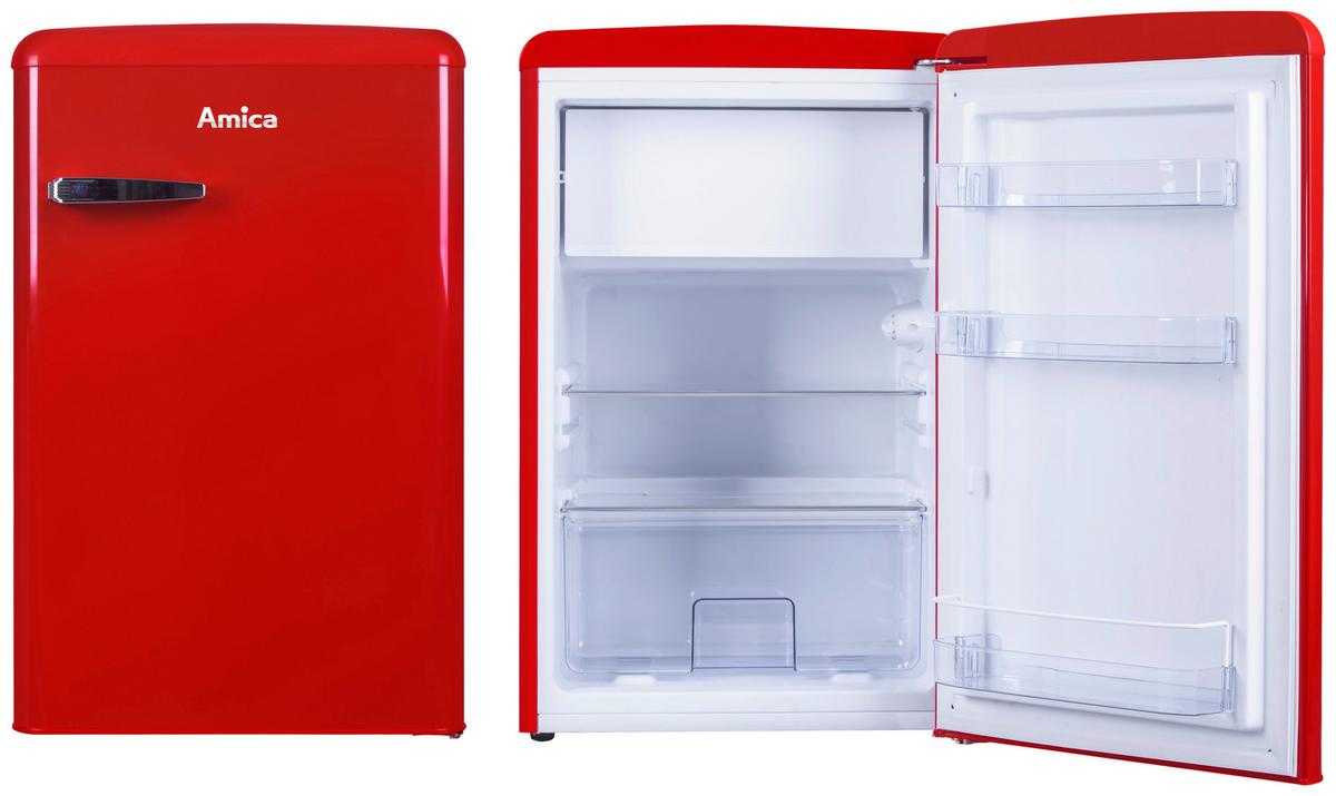 Kühl-Gefrier-Kombination KS15610R - Rot (55/87,5/61,5cm) - Amica