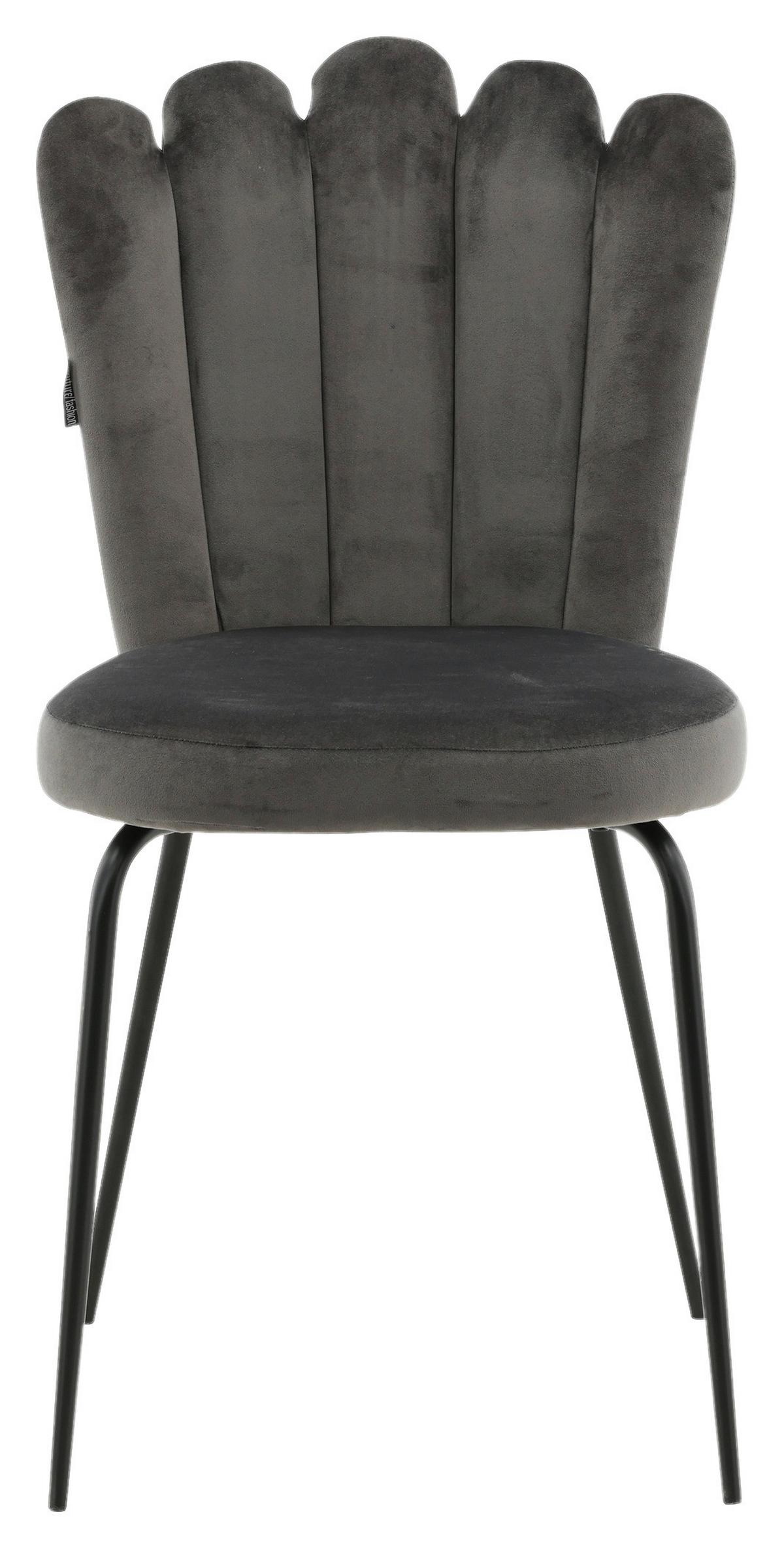 STUHL-SET LIMHAMN - Schwarz/Grau, Design, Textil/Metall (44.5/82.5/54cm) - Livetastic