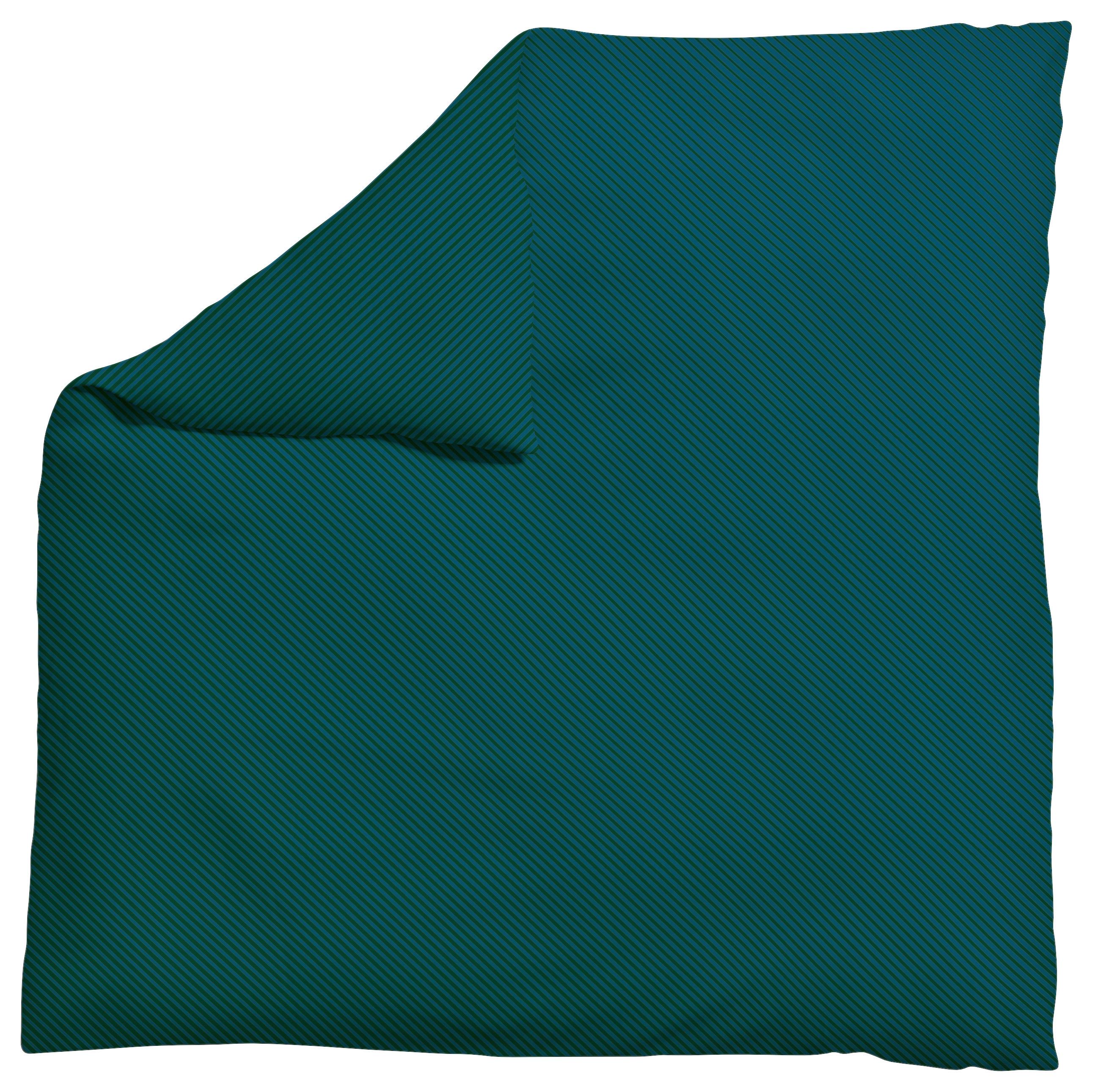 Bettdeckenbezug Woven Satin Petrol/Dunkelgrün ca.200x200cm - Dunkelgrün/Petrol, Basics, Textil (200/200cm) - Schlafgut