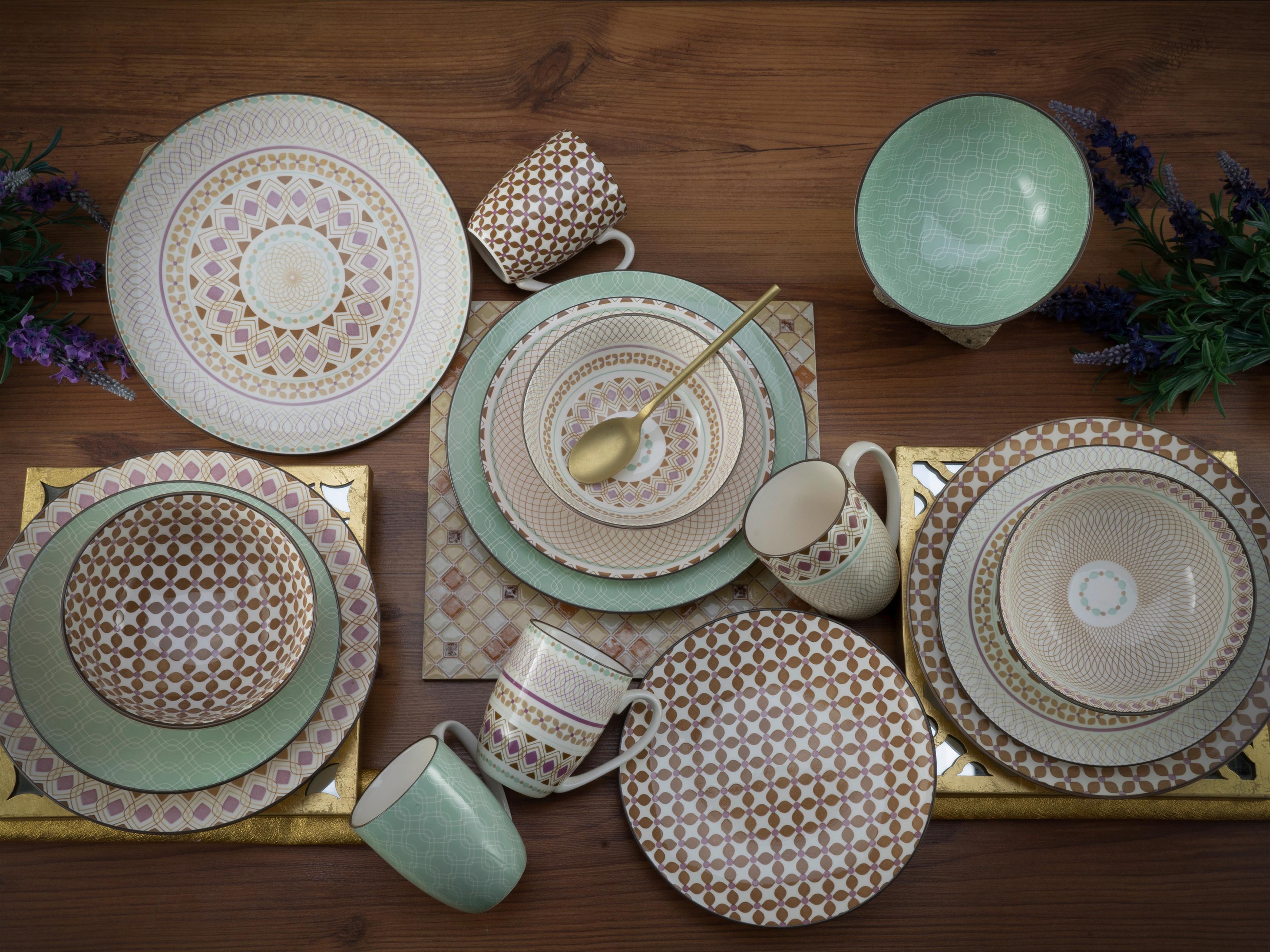 Kombinirani Servis Mandala Bunt, 16-Delni - večbarvno, Basics, keramika - Creatable