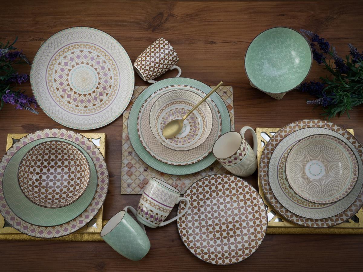 Kombinirani Servis Mandala Bunt, 16-Delni - večbarvno, Basics, keramika - Creatable