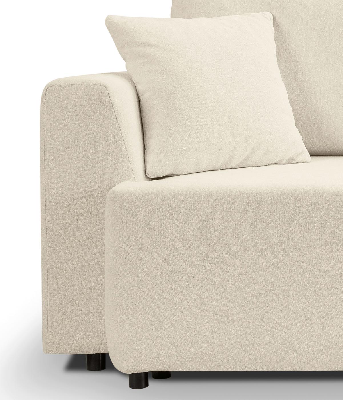 Schlafsofa Point Creme - Creme/Schwarz, Basics, Holz/Kunststoff (250/95/99cm) - MID.YOU