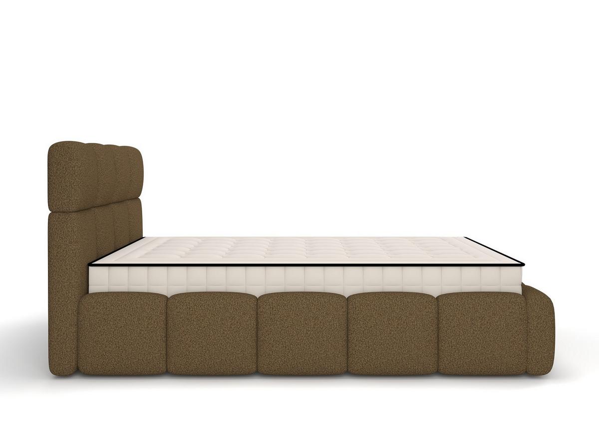 Kárpitozott Ágykeret Fluffy A - világosbarna, Modern, műanyag/faalapú anyag (160/200cm)
