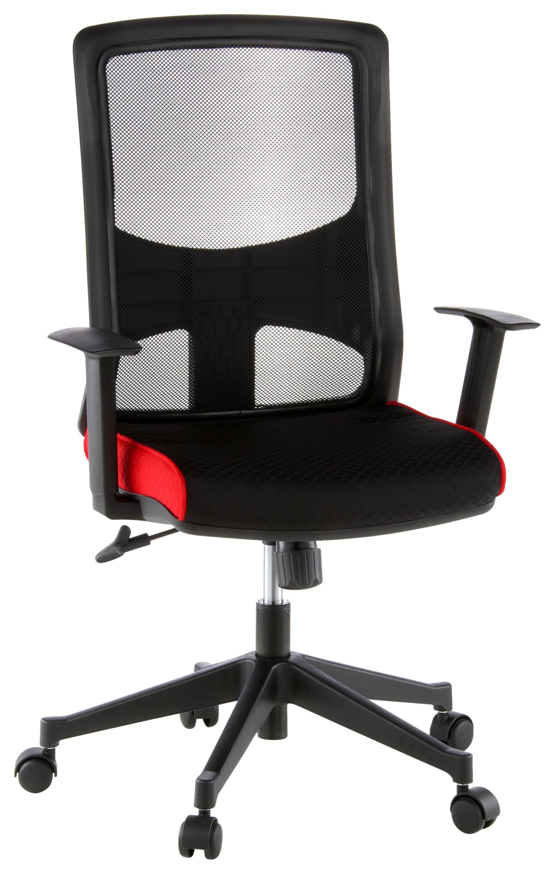 Drehstuhl Lavita Rot/Schwarz - Rot/Schwarz, MODERN, Kunststoff/Textil (57/113/44cm) - MID.YOU