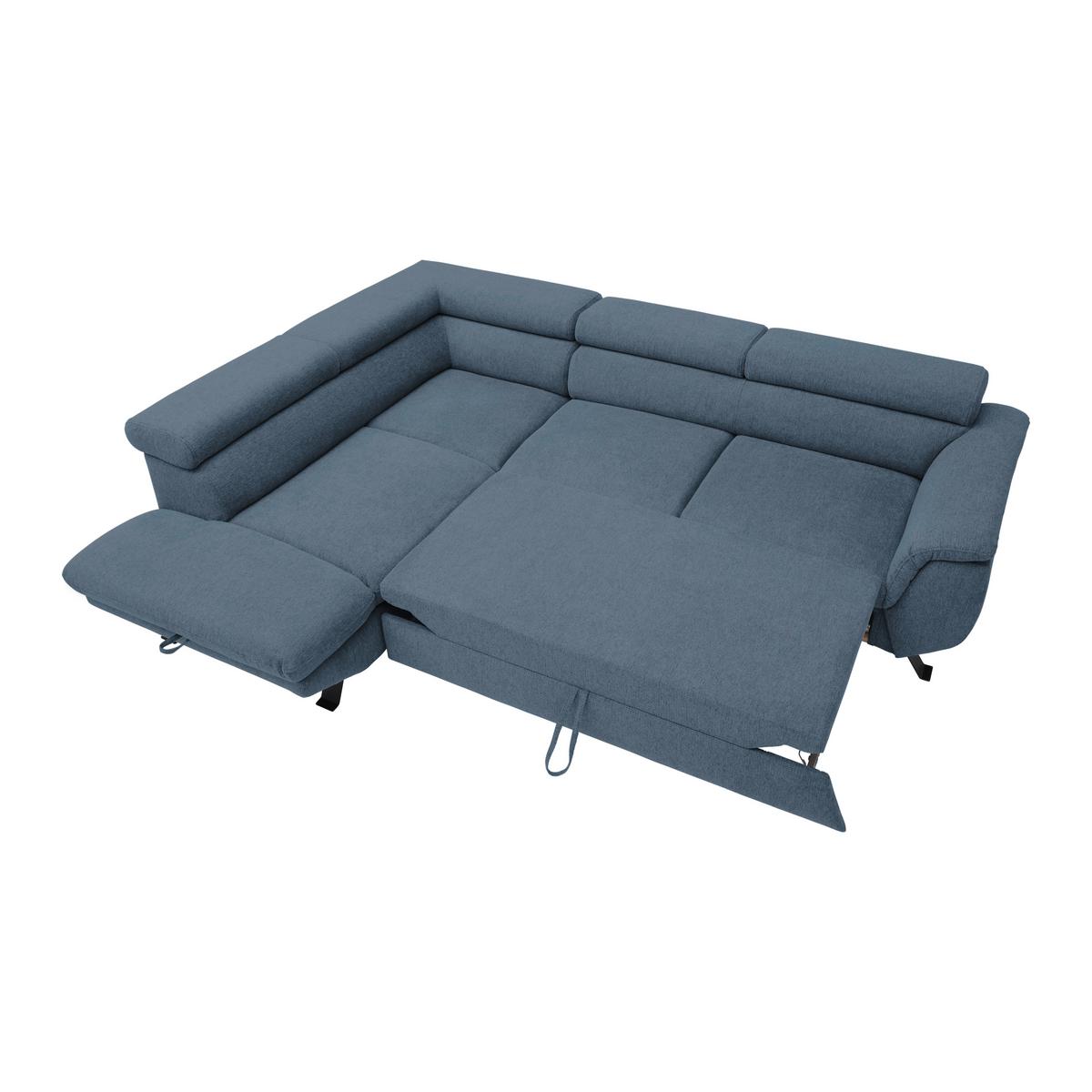 Ecksofa Raven Royalblau - Royalblau/Schwarz, MODERN, Textil/Metall (198/257cm) - Mömax